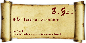 Bölcsics Zsombor névjegykártya